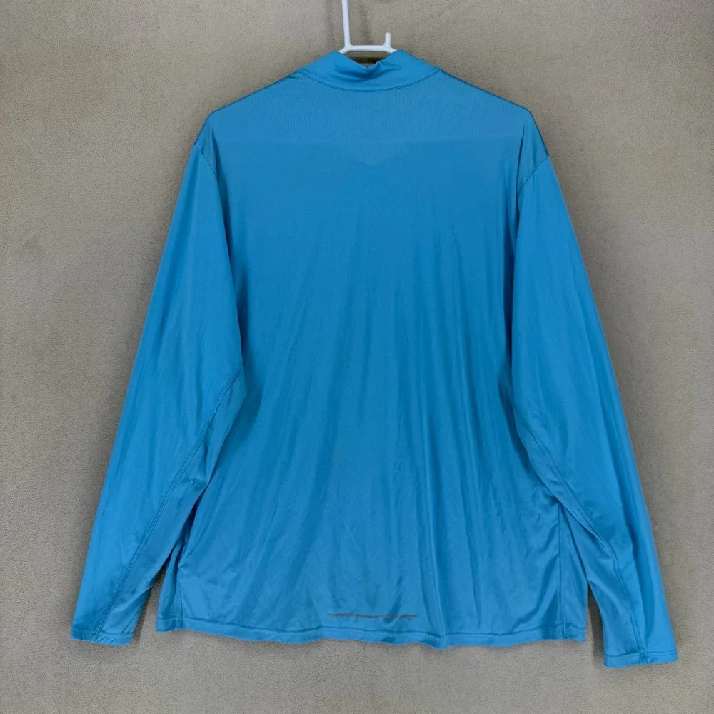 Adidas Running Quarter Zip Long Sleeve Shirt Men's 2XL Blue Primegreen Aeroready